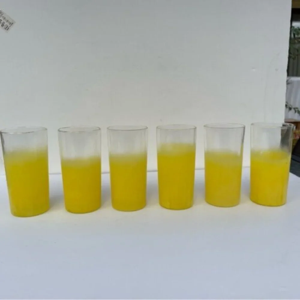 Vintage West Virginia Glass Co. Yellow Blendo Tumblers - Set of 6